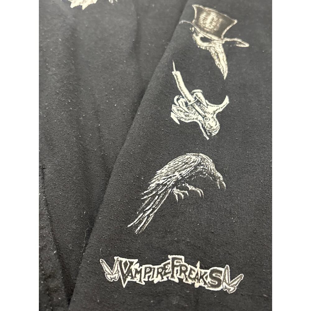 Vampire Freaks Plague Doctor Hoodie xl Black white graphic steampunk clock - Picture 4 of 5
